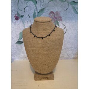 Blue Beaded 16" Choker Necklace With Lobster Clasp